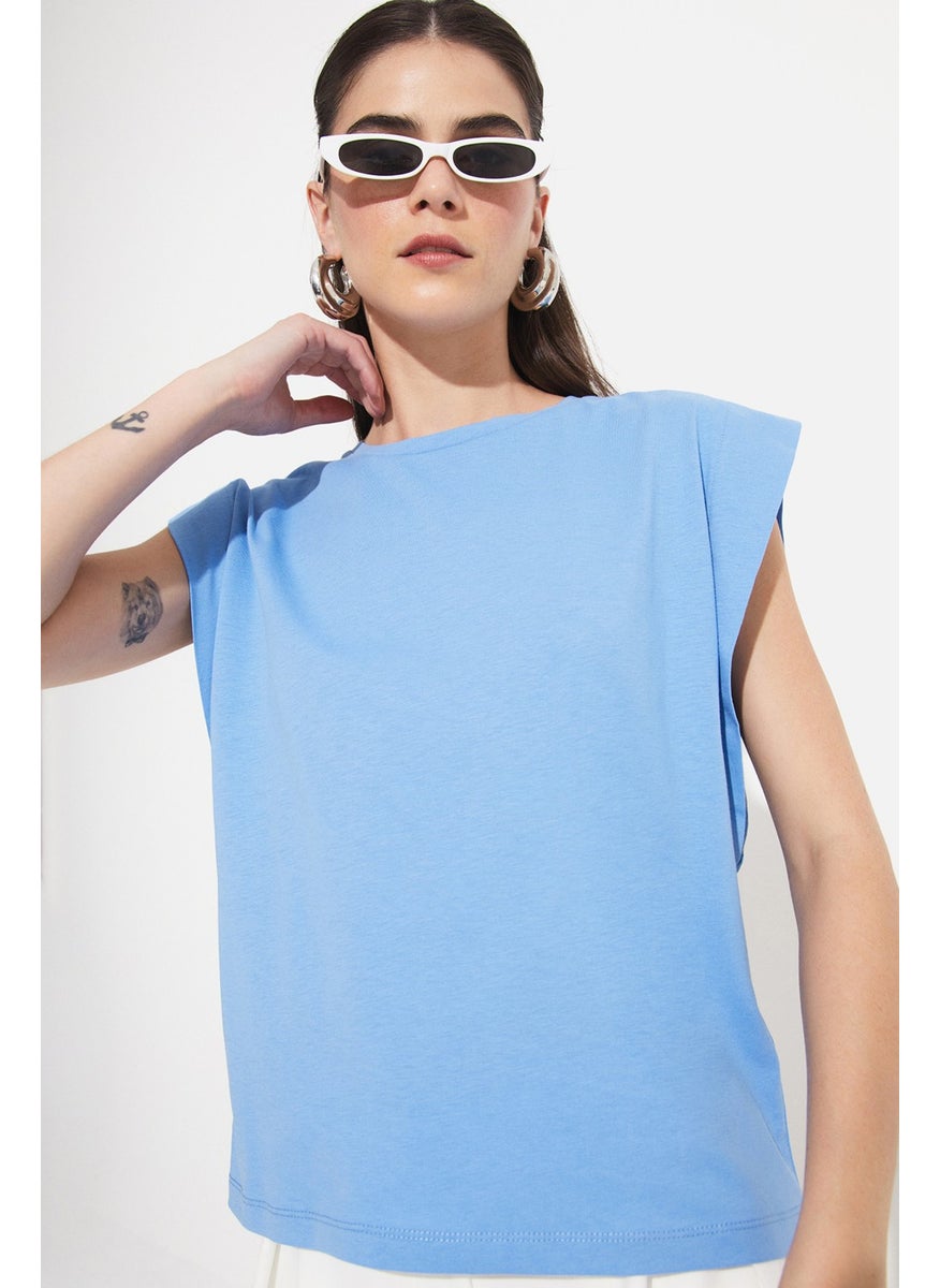 Basic Cotton Crew Neck Sleeveless T-Shirt