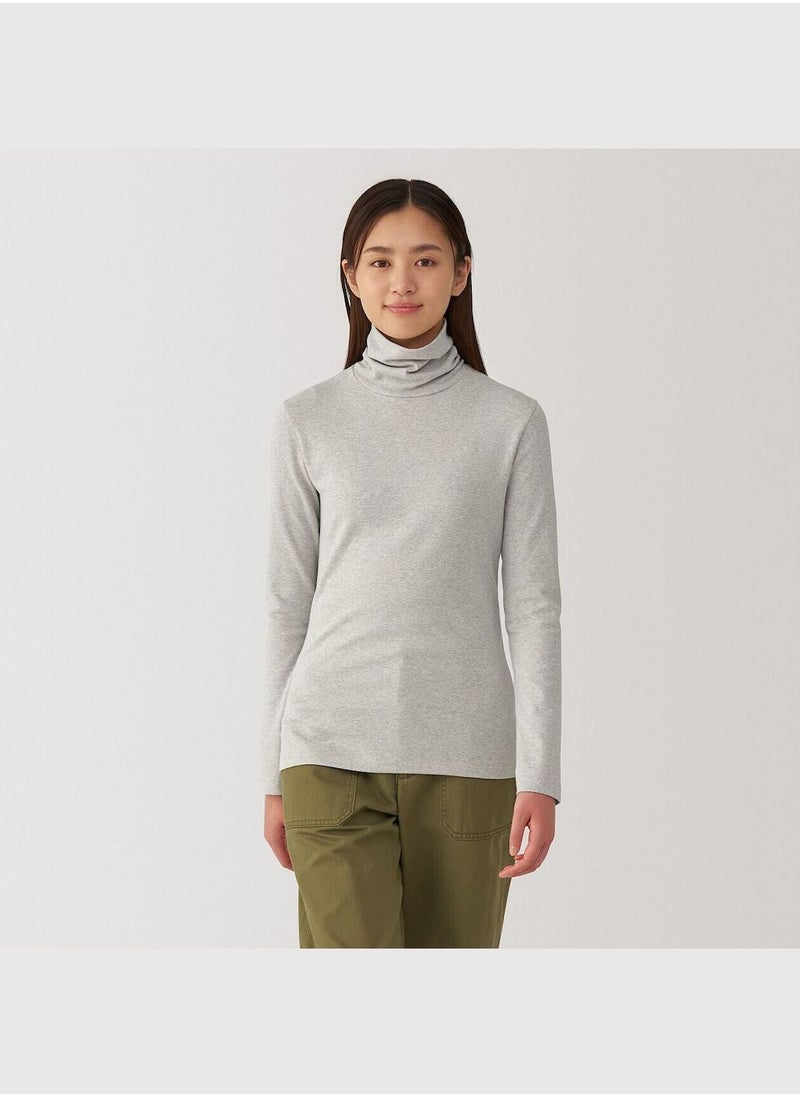 Brushed Ribbed Turtle Neck Long Sleeve T-Shirt