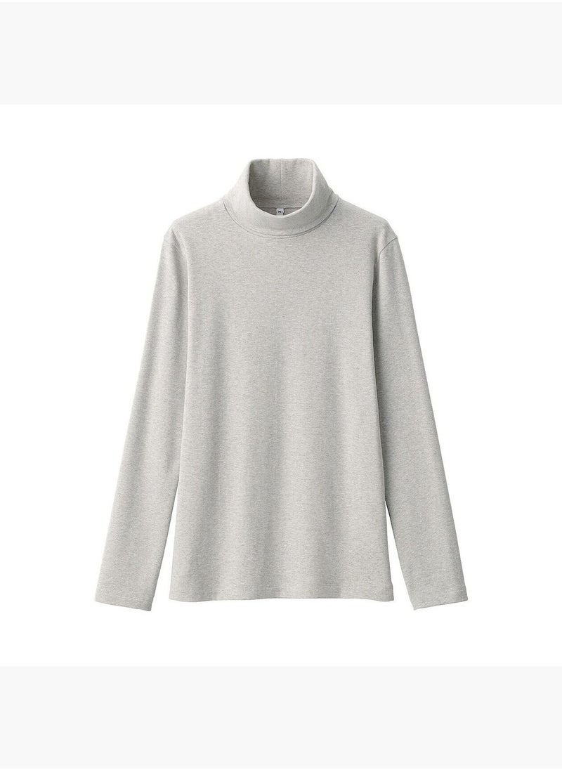 Brushed Ribbed Turtle Neck Long Sleeve T-Shirt