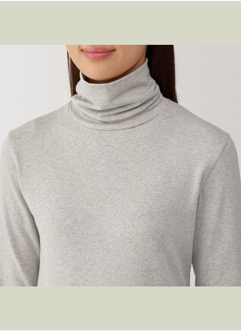 Brushed Ribbed Turtle Neck Long Sleeve T-Shirt