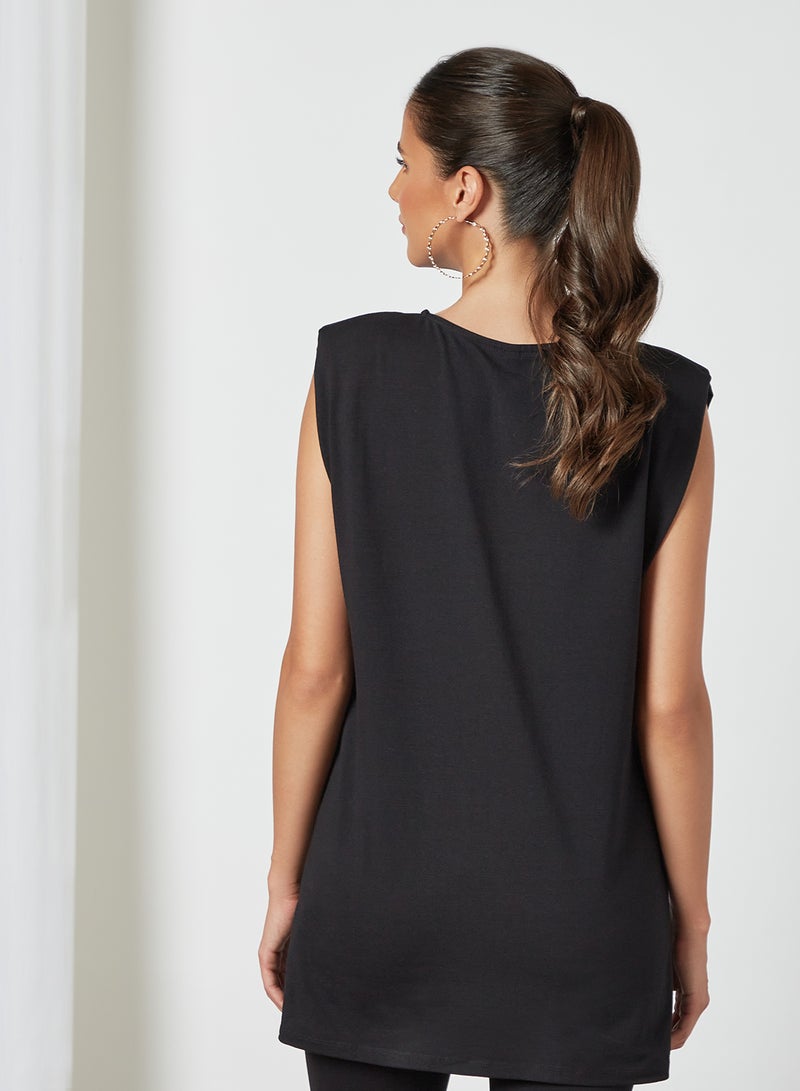 Shoulder Pad Top Black