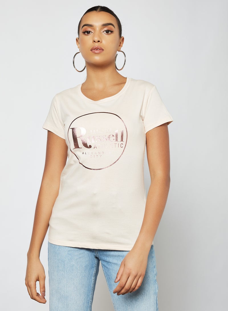 Metallic Logo T-Shirt Light Pink