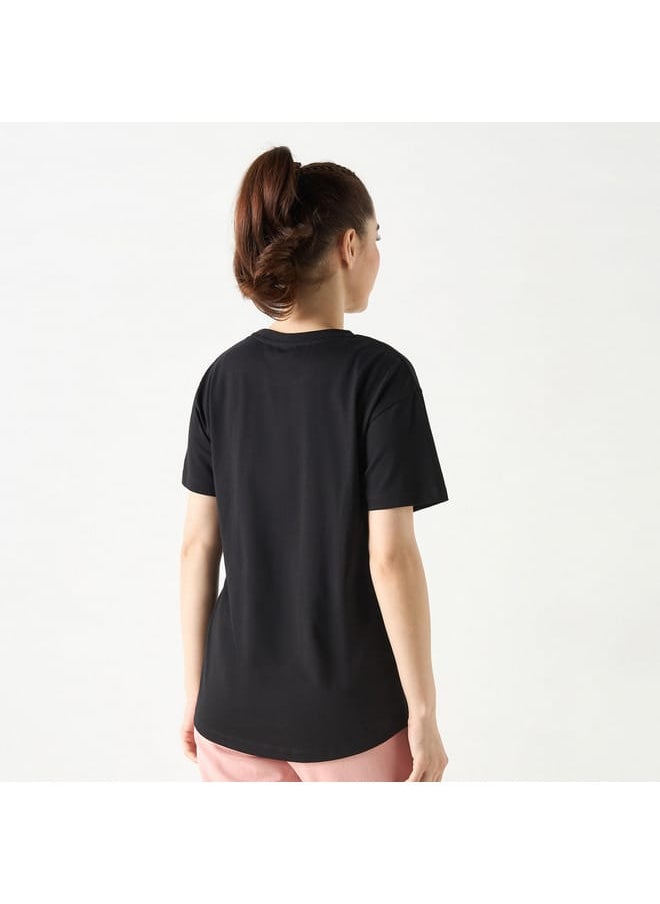 Kappa Logo Embroidered Crew Neck T-shirt with Short Sleeves