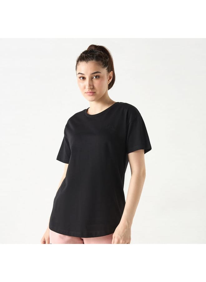 Kappa Logo Embroidered Crew Neck T-shirt with Short Sleeves