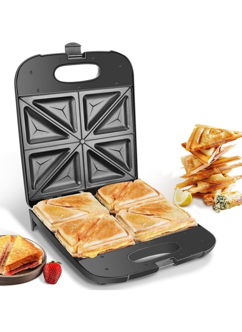 Fast Heating Slice Sandwich Maker Non-Stick Coating Plates Automatic Temperature Control Sandwich Toaster Grill