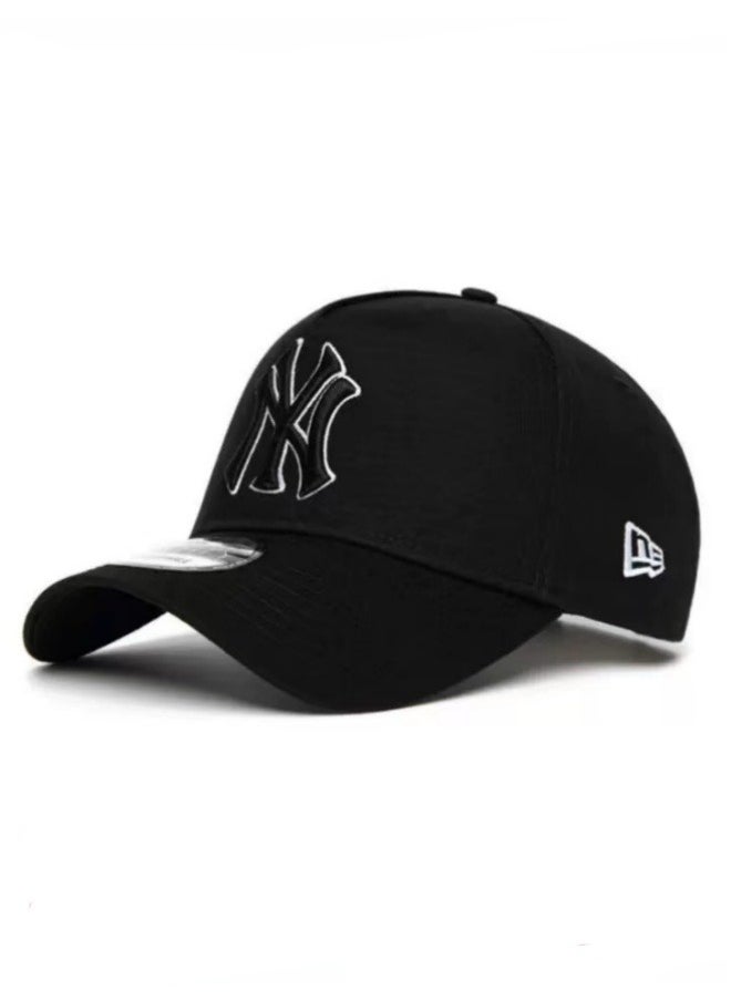 New Era MLB New York Yankees Fashion Sunshade Hat, Mesh Hat, Outdoor Men's and Women's Sports Duck Tongue Hat Black