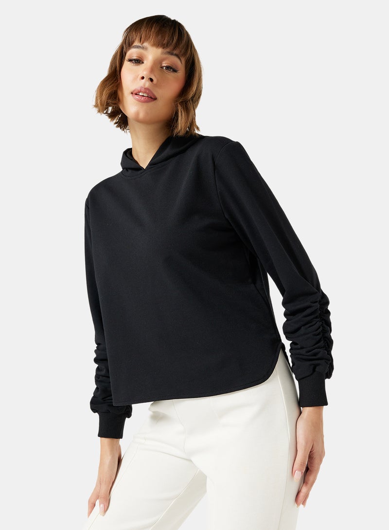 Plain Long Sleeve Sweatshirt Black