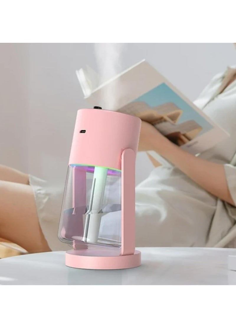 Galaxy Star Projector Humidifier with Night Light & Oil Diffuser – Perfect for Bedrooms, Large Area Humidification, and Starry Night Sky (Pink)