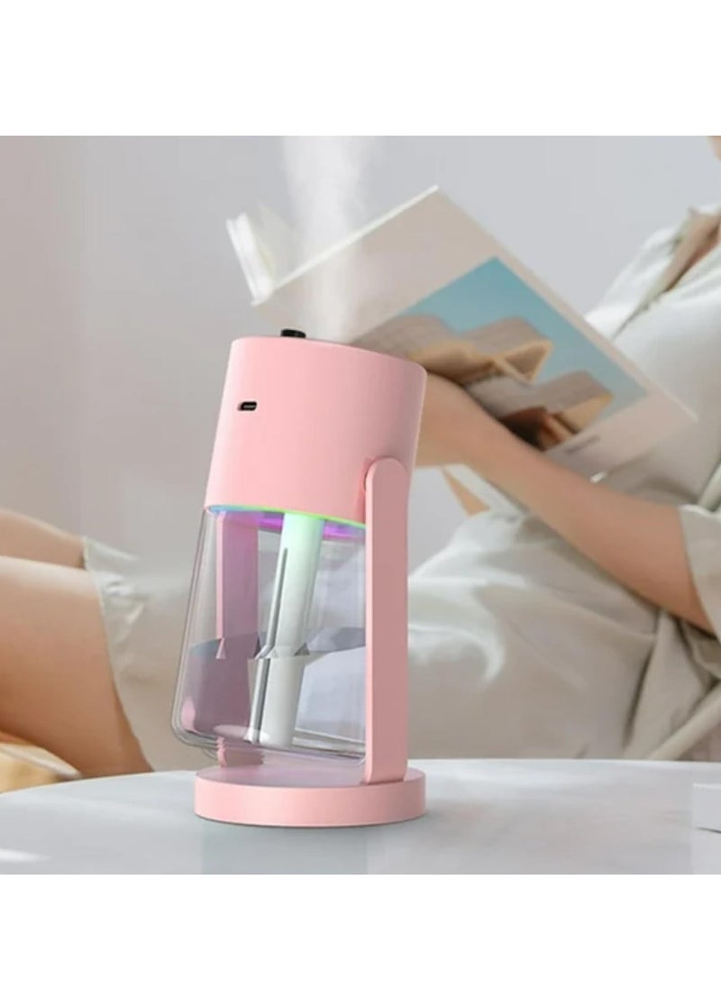 Galaxy Star Projector Humidifier with Night Light & Oil Diffuser – Perfect for Bedrooms, Large Area Humidification, and Starry Night Sky (Pink)