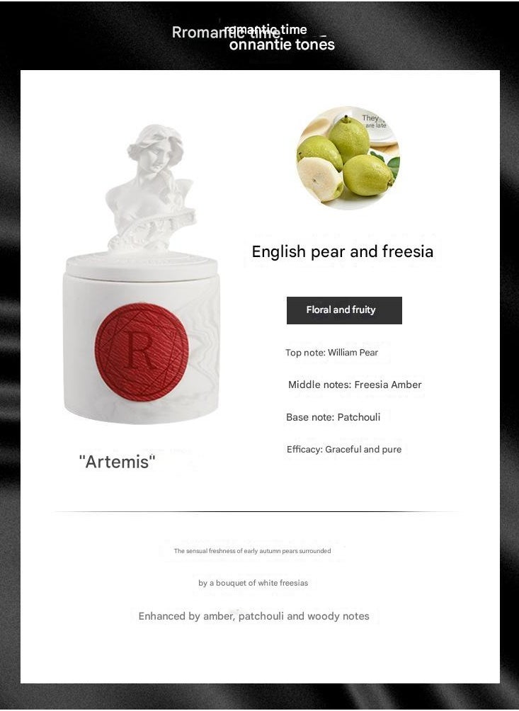 Statue Aromatherapy Candle Indoor Essential Oil Soy Wax Aromatherapy Fragrance Cup(English Pear & Freesia )