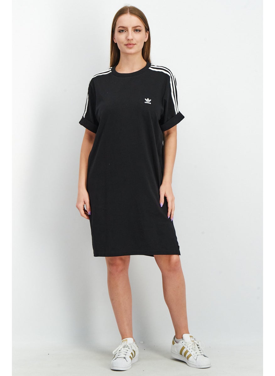 Women Sportswear Fit Embroidered Logo Dress, Black/White