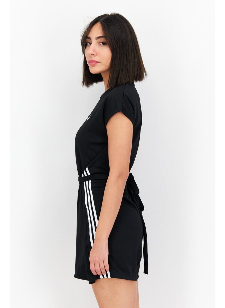 Women Sportswear Fit Belted Brand Logo Mini Dress, Black