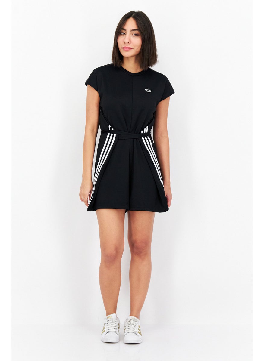 Women Sportswear Fit Belted Brand Logo Mini Dress, Black