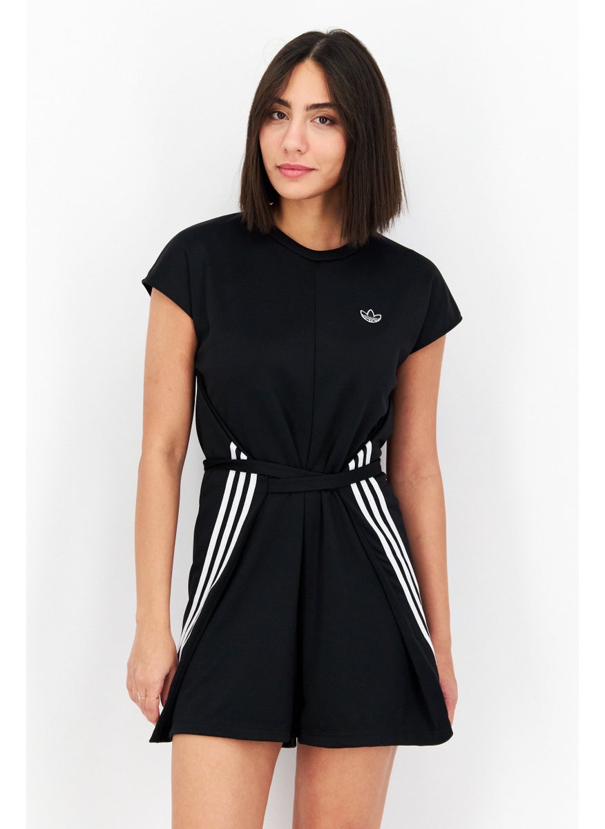 Women Sportswear Fit Belted Brand Logo Mini Dress, Black