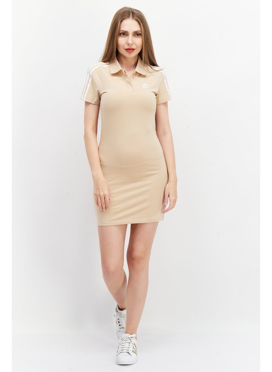 Women Sportswear Fit Short Sleeve Polo Dress, Cream