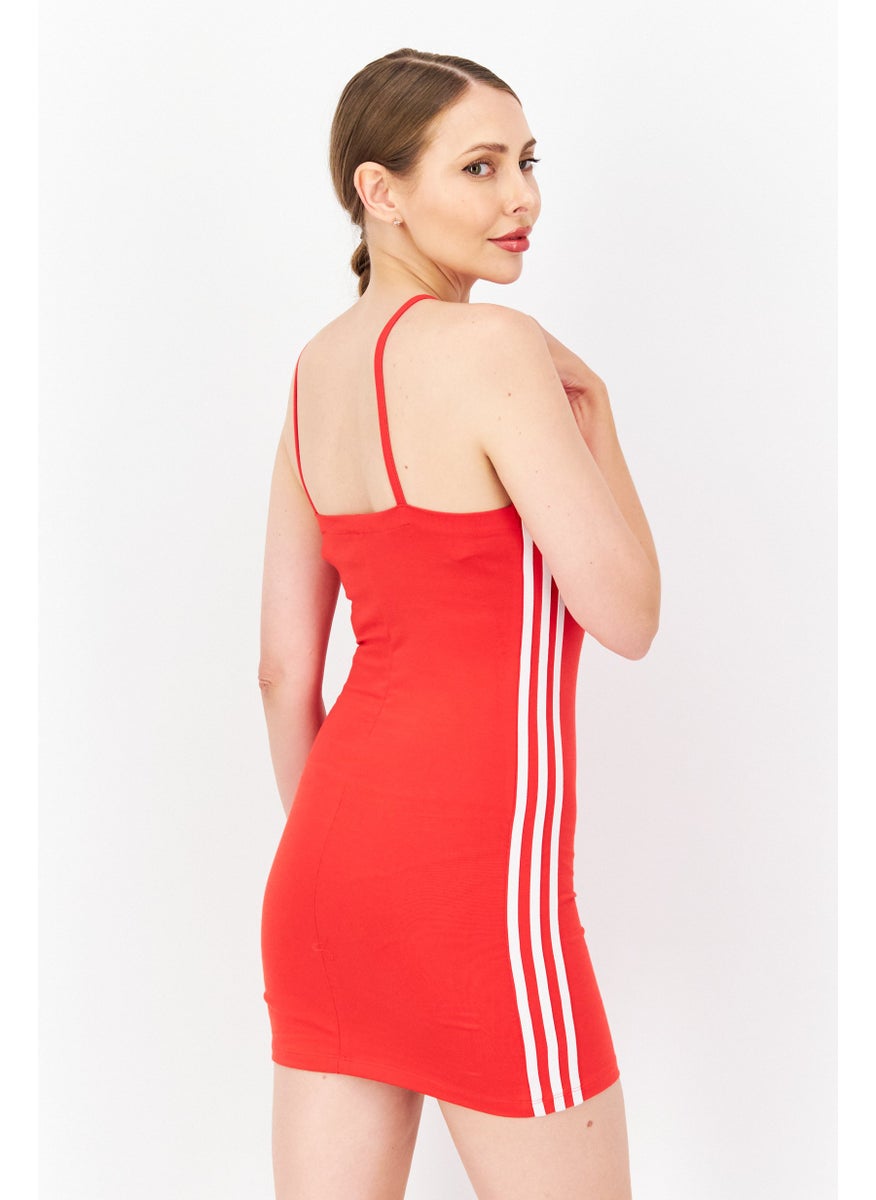 Women Sportswear Fit Outdoor Mini Dress, Red/White