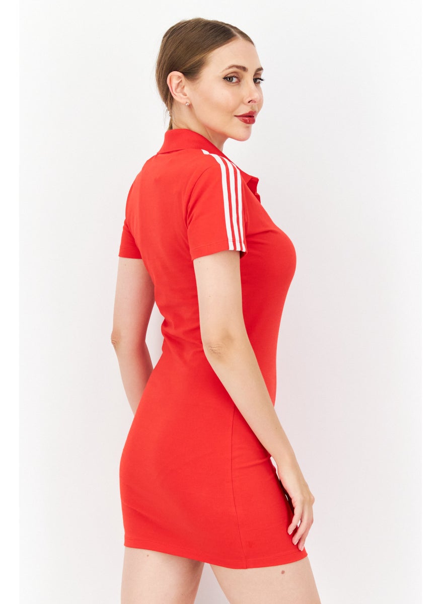 Women Sportswear Fit Brand Logo Training Dress, Red