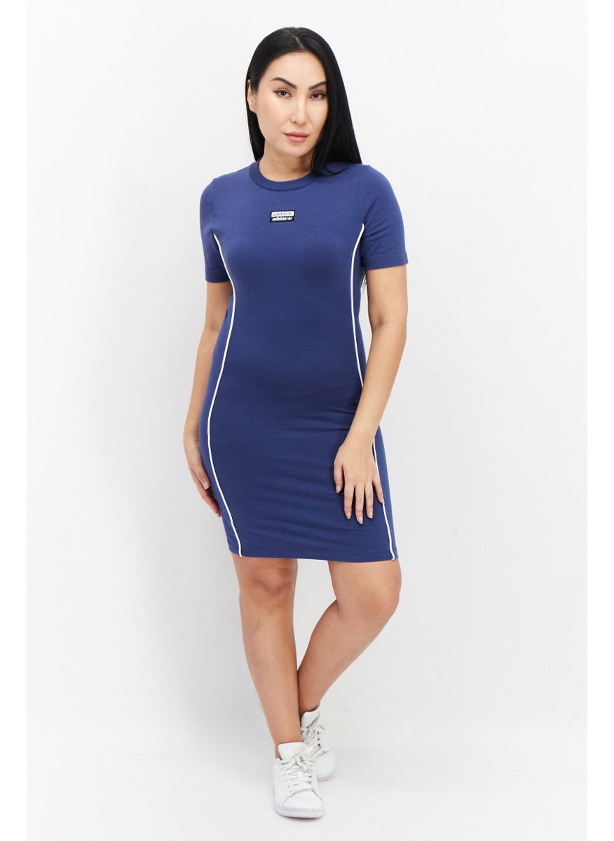 Women Sportswear Fit Outdoor Dress, Navy/White