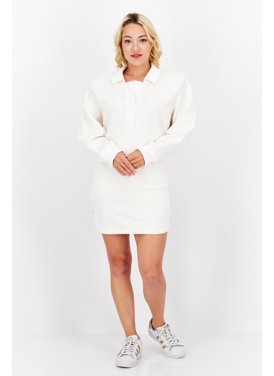 Women Sportswear Fit Long Sleeve Outdoor Dress, White