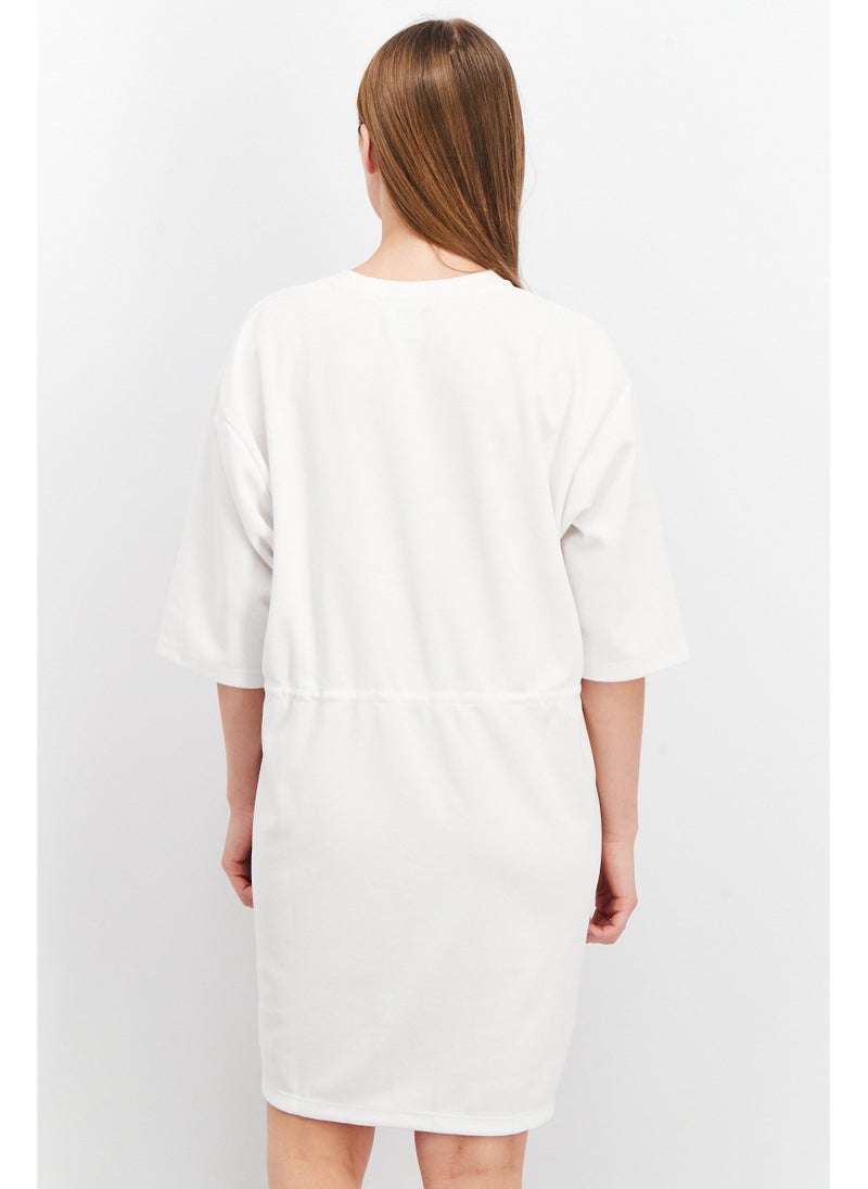 Women Brand Logo Shirt Dress, White