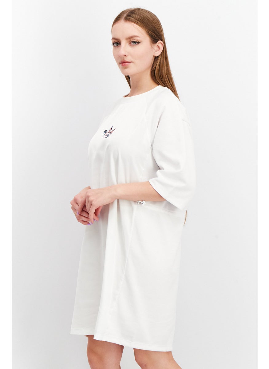 Women Brand Logo Shirt Dress, White