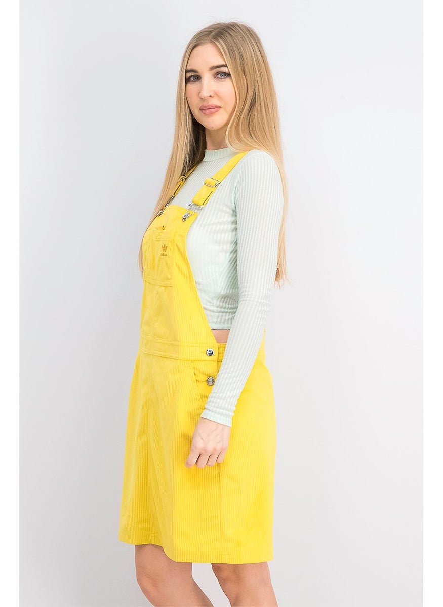 Women Regular Fit Outdoor Jumper Dress, Yellow