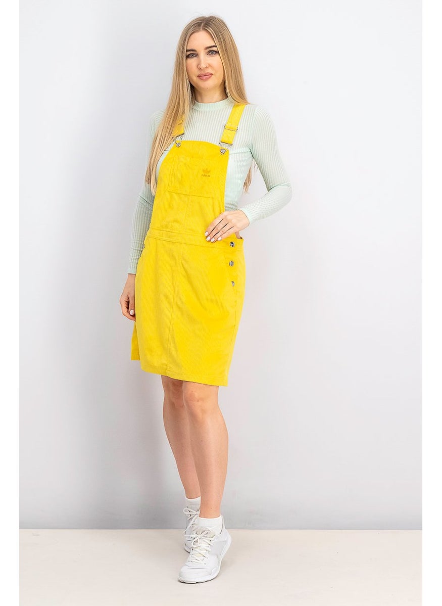 Women Regular Fit Outdoor Jumper Dress, Yellow