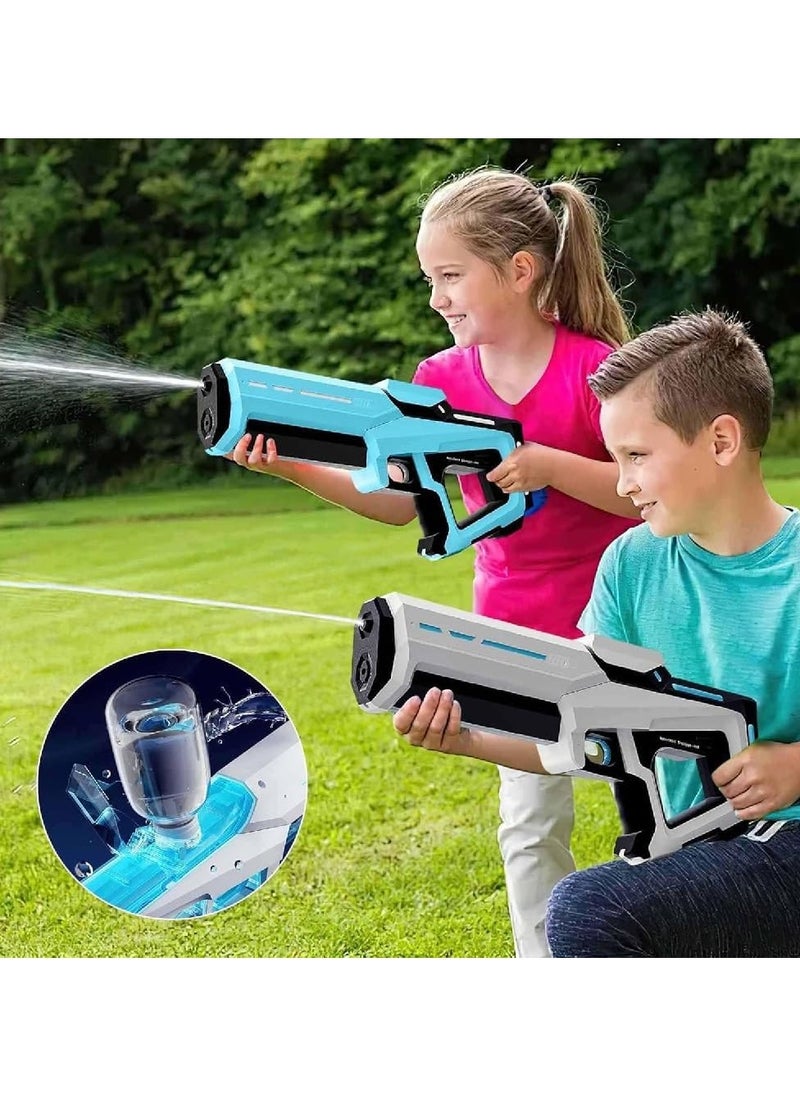 Electric Water Gun with Automatic Water Absorption, 300ml 2-in-1 Spray Gun for Kids & Adults, Water Blaster for Outdoor Fun - White