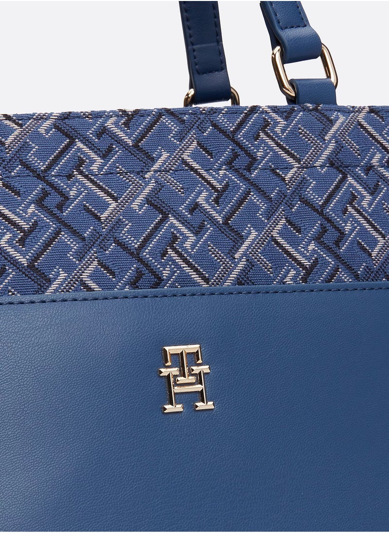 Tommy Hilfiger Plus TH Monogram Jacquard Canvas Tote