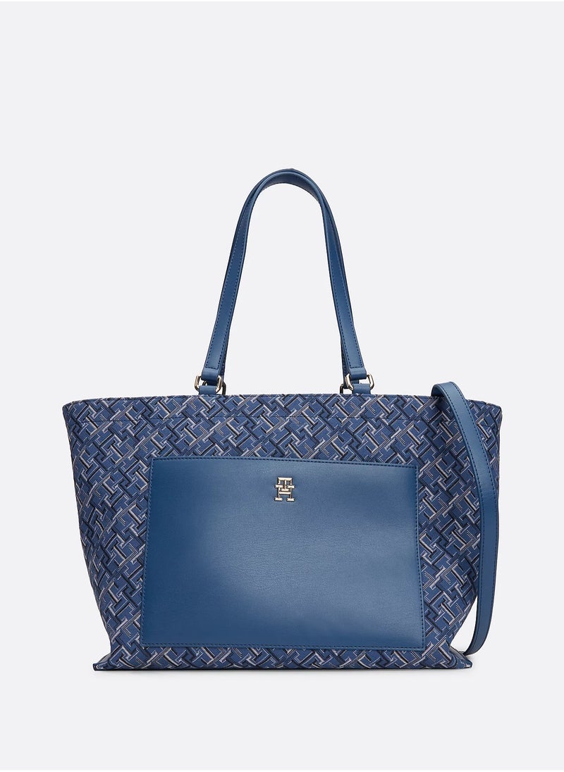 Tommy Hilfiger Plus TH Monogram Jacquard Canvas Tote