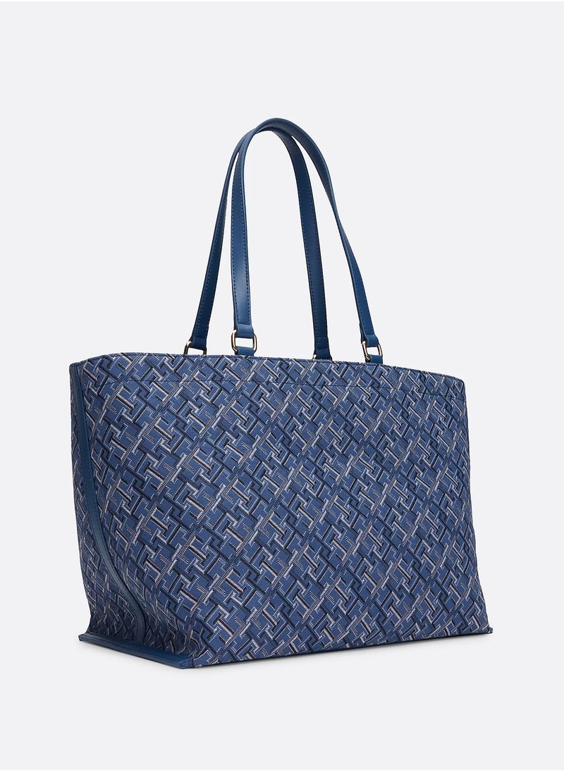 Tommy Hilfiger Plus TH Monogram Jacquard Canvas Tote