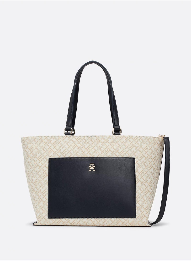 Tommy Hilfiger Plus TH Monogram Jacquard Canvas Tote