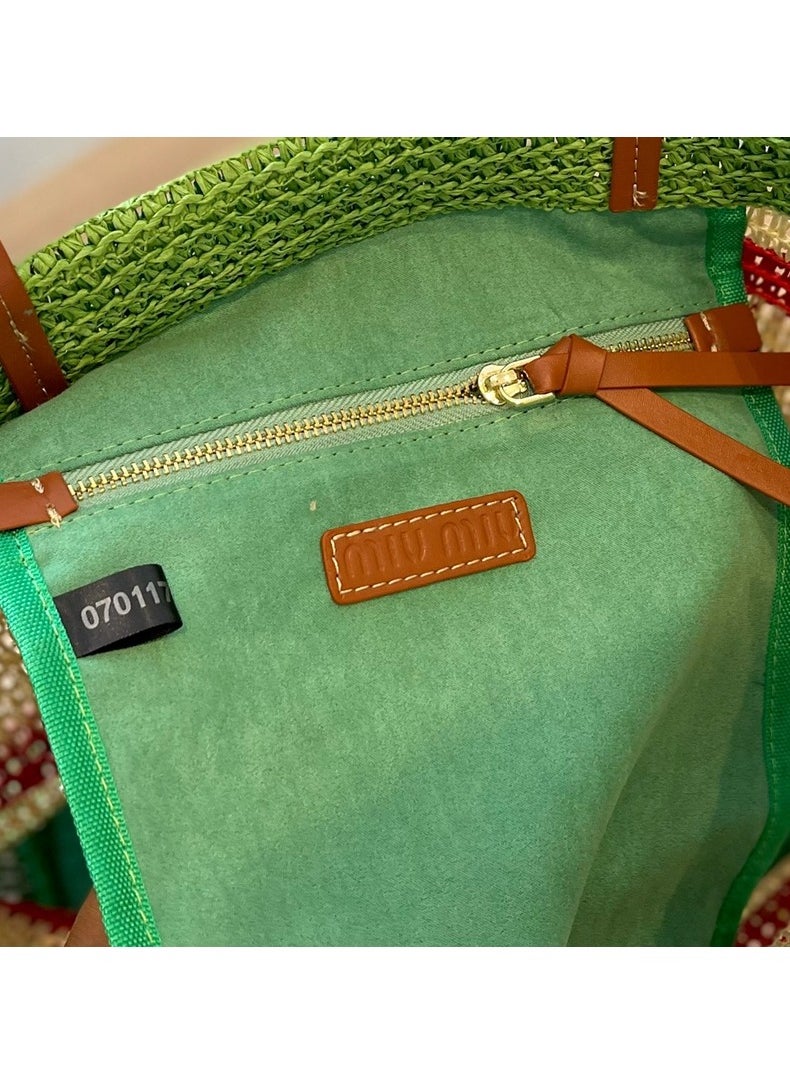 MIU Woven fabric tote bag