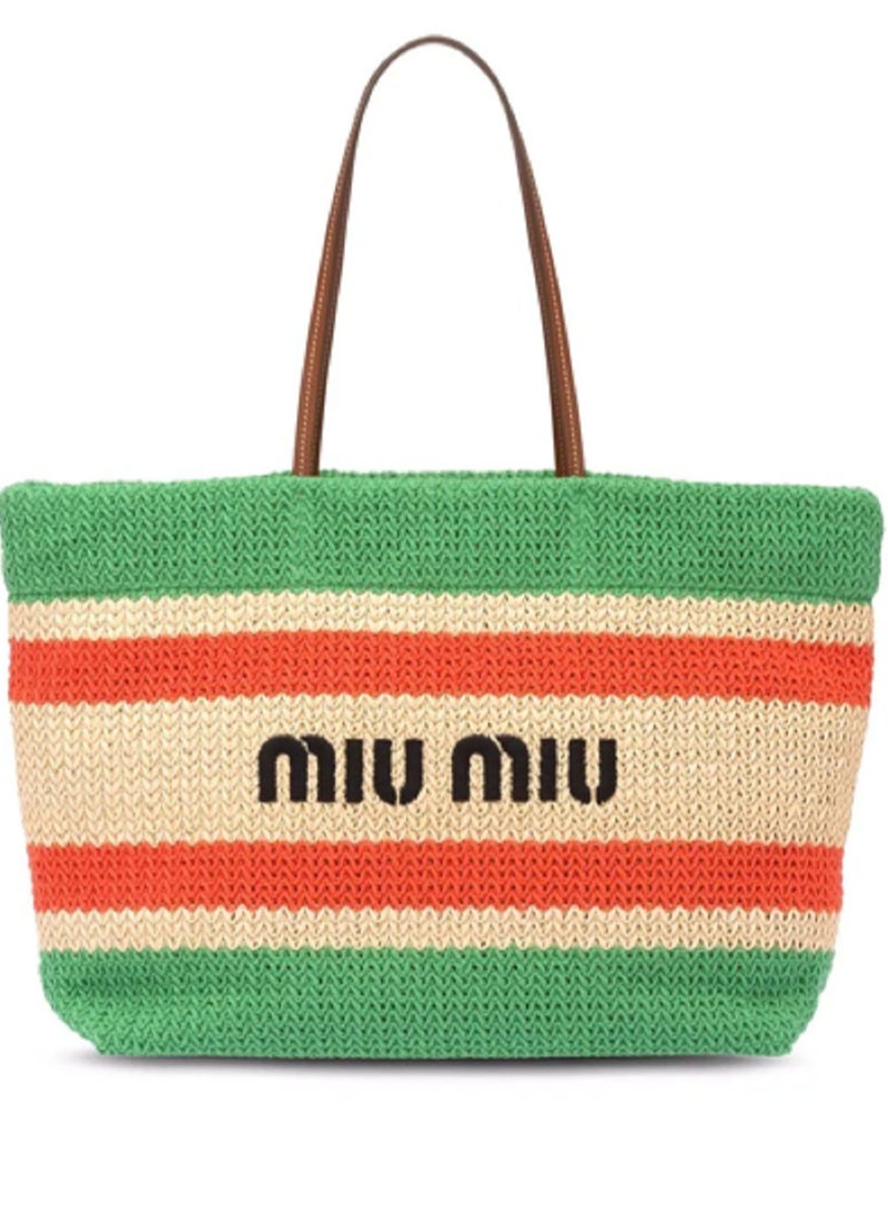 MIU Woven fabric tote bag