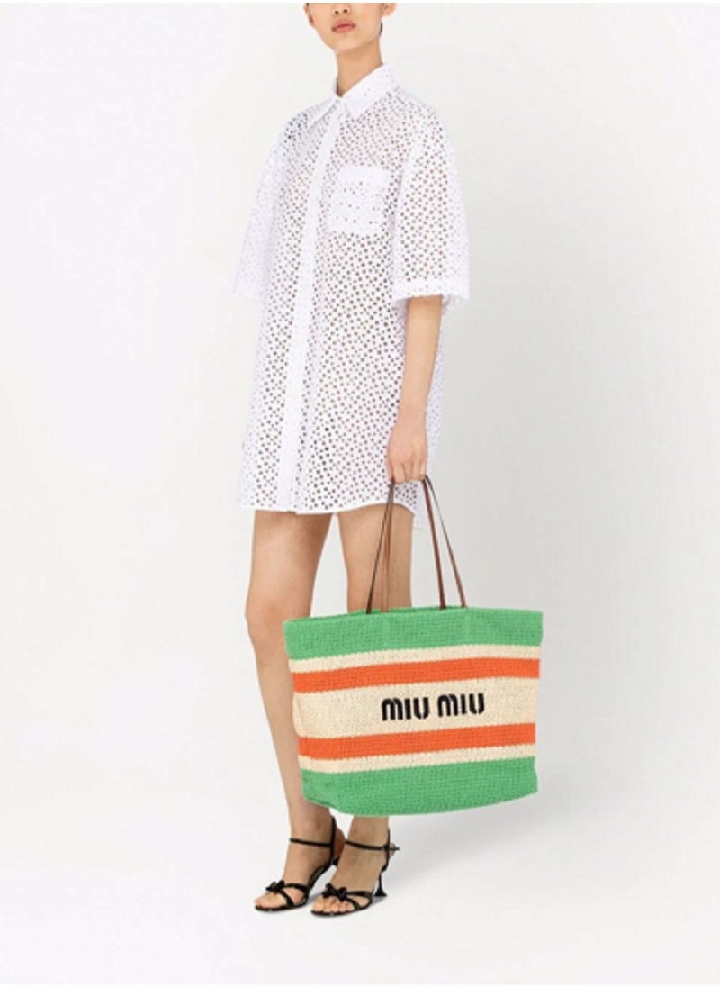 MIU Woven fabric tote bag