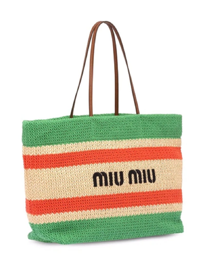 MIU Woven fabric tote bag