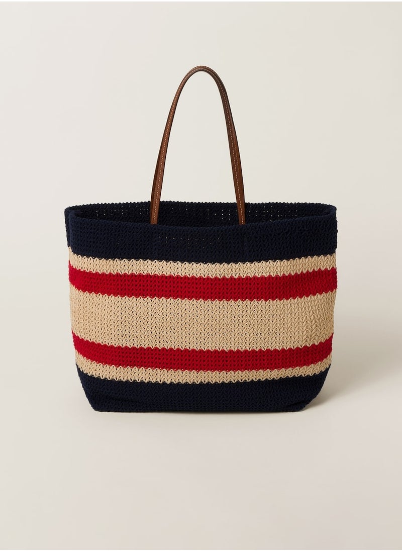 MIU Woven fabric tote bag