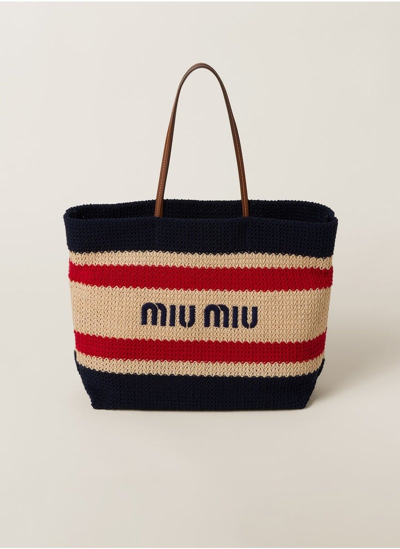 MIU Woven fabric tote bag
