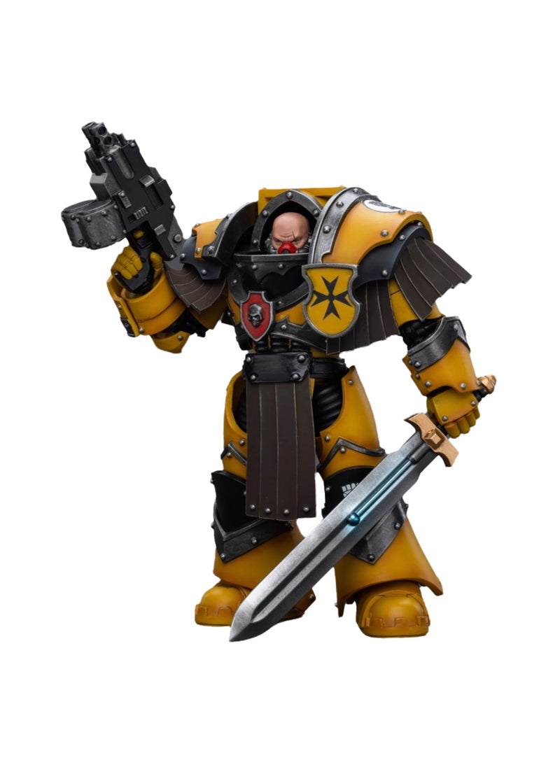 JOYTOY Warhammer 40,000 Action Figures, Imperial Fists Terminator Legion - Terminator Sergeant Equipped with Energy Sword, 4.7 Inch 1/18 Warhammer 40K Series Model, Unisex, Adult, New Year Festival, Birthday Gift, Suitable for Children 15 Years Old and Above