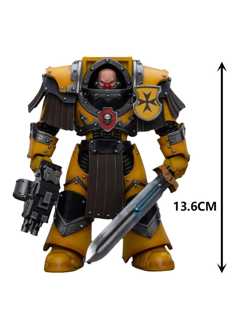 JOYTOY Warhammer 40,000 Action Figures, Imperial Fists Terminator Legion - Terminator Sergeant Equipped with Energy Sword, 4.7 Inch 1/18 Warhammer 40K Series Model, Unisex, Adult, New Year Festival, Birthday Gift, Suitable for Children 15 Years Old and Above