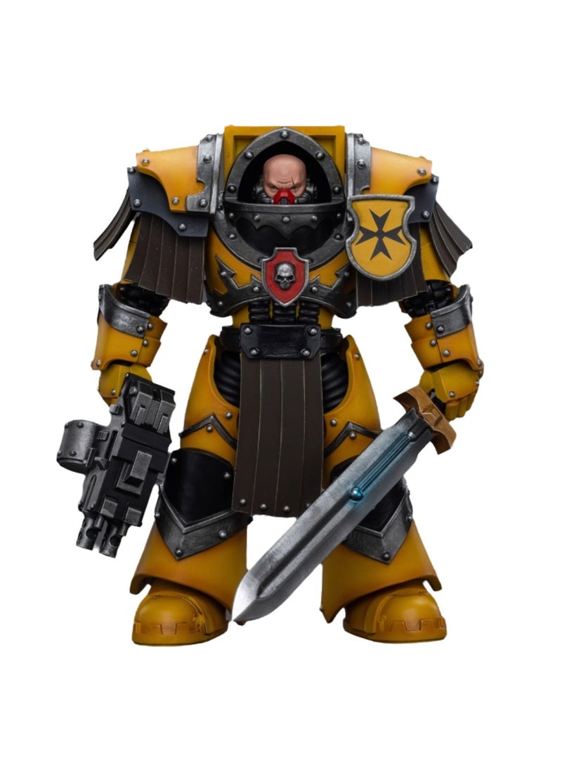 JOYTOY Warhammer 40,000 Action Figures, Imperial Fists Terminator Legion - Terminator Sergeant Equipped with Energy Sword, 4.7 Inch 1/18 Warhammer 40K Series Model, Unisex, Adult, New Year Festival, Birthday Gift, Suitable for Children 15 Years Old and Above