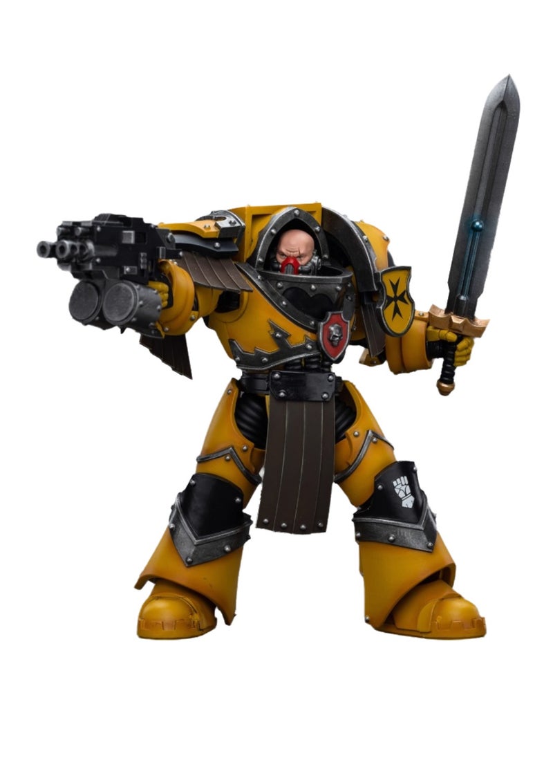 JOYTOY Warhammer 40,000 Action Figures, Imperial Fists Terminator Legion - Terminator Sergeant Equipped with Energy Sword, 4.7 Inch 1/18 Warhammer 40K Series Model, Unisex, Adult, New Year Festival, Birthday Gift, Suitable for Children 15 Years Old and Above