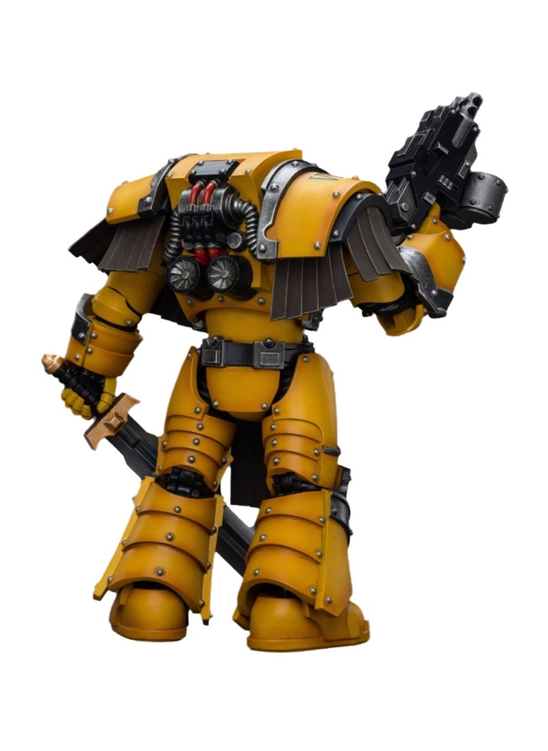 JOYTOY Warhammer 40,000 Action Figures, Imperial Fists Terminator Legion - Terminator Sergeant Equipped with Energy Sword, 4.7 Inch 1/18 Warhammer 40K Series Model, Unisex, Adult, New Year Festival, Birthday Gift, Suitable for Children 15 Years Old and Above