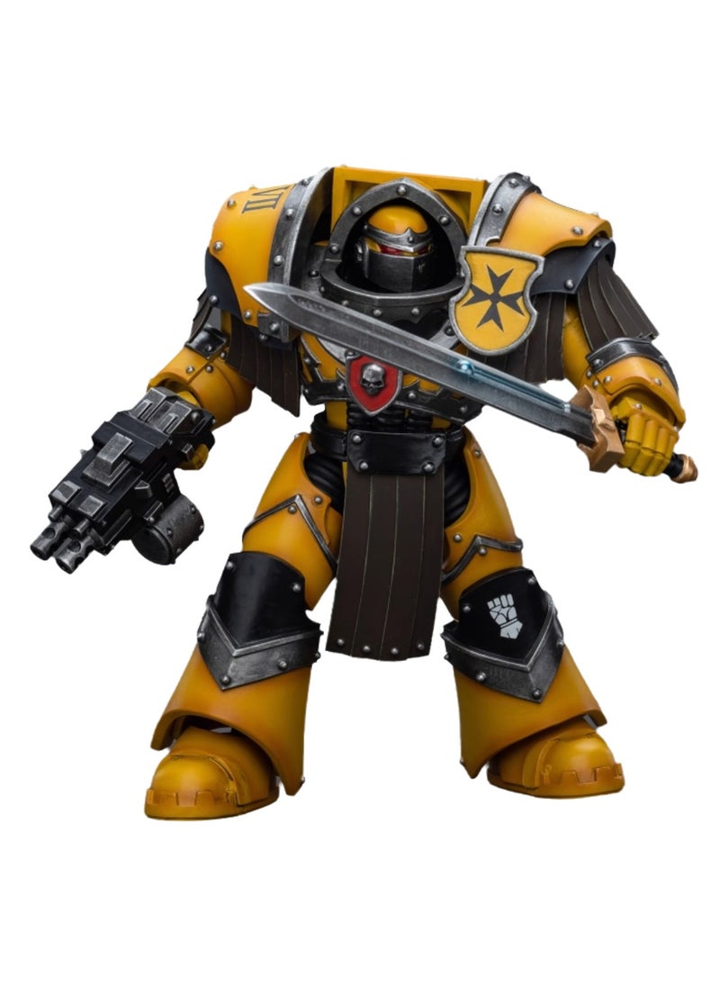 JOYTOY Warhammer 40,000 Action Figures, Imperial Fists Terminator Legion - Terminator Sergeant Equipped with Energy Sword, 4.7 Inch 1/18 Warhammer 40K Series Model, Unisex, Adult, New Year Festival, Birthday Gift, Suitable for Children 15 Years Old and Above