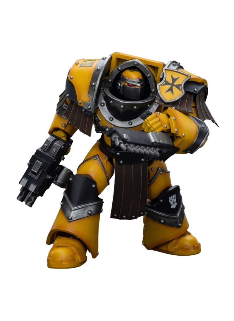 JOYTOY Warhammer 40,000 Action Figures, Imperial Fists Terminator Legion - Terminator with Chainmail Fist, 4.7-inch 1/18 Warhammer 40K Series Model, Unisex, Adult, New Year Festival, Birthday Gift, Suitable for Children 15 Years Old and Above