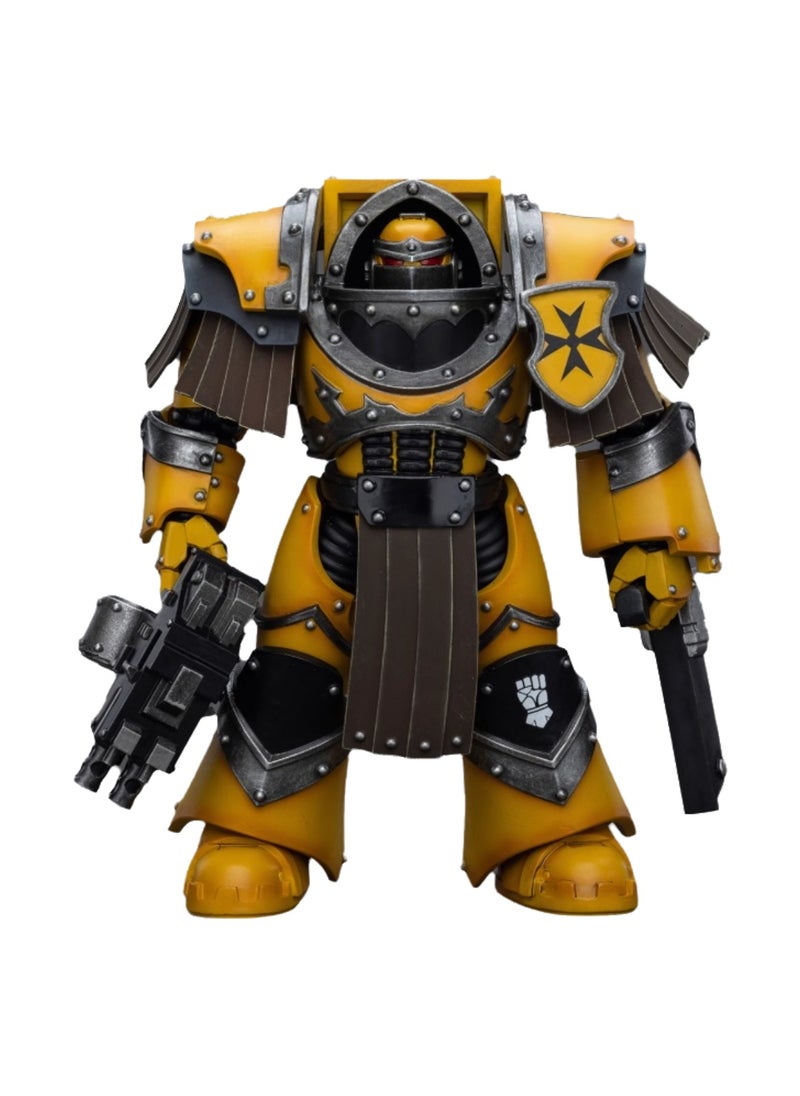 JOYTOY Warhammer 40,000 Action Figures, Imperial Fists Terminator Legion - Terminator with Chainmail Fist, 4.7-inch 1/18 Warhammer 40K Series Model, Unisex, Adult, New Year Festival, Birthday Gift, Suitable for Children 15 Years Old and Above