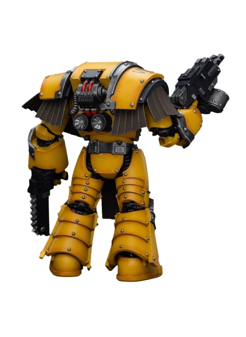 JOYTOY Warhammer 40,000 Action Figures, Imperial Fists Terminator Legion - Terminator with Chainmail Fist, 4.7-inch 1/18 Warhammer 40K Series Model, Unisex, Adult, New Year Festival, Birthday Gift, Suitable for Children 15 Years Old and Above