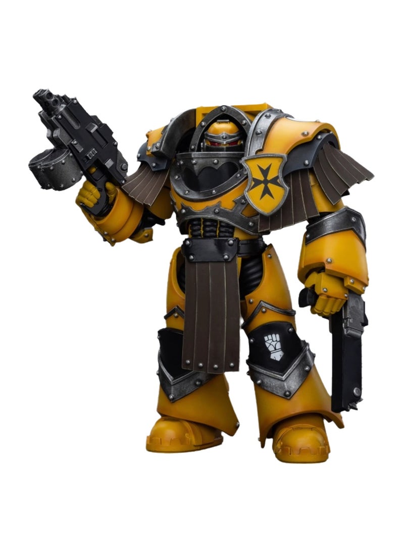 JOYTOY Warhammer 40,000 Action Figures, Imperial Fists Terminator Legion - Terminator with Chainmail Fist, 4.7-inch 1/18 Warhammer 40K Series Model, Unisex, Adult, New Year Festival, Birthday Gift, Suitable for Children 15 Years Old and Above