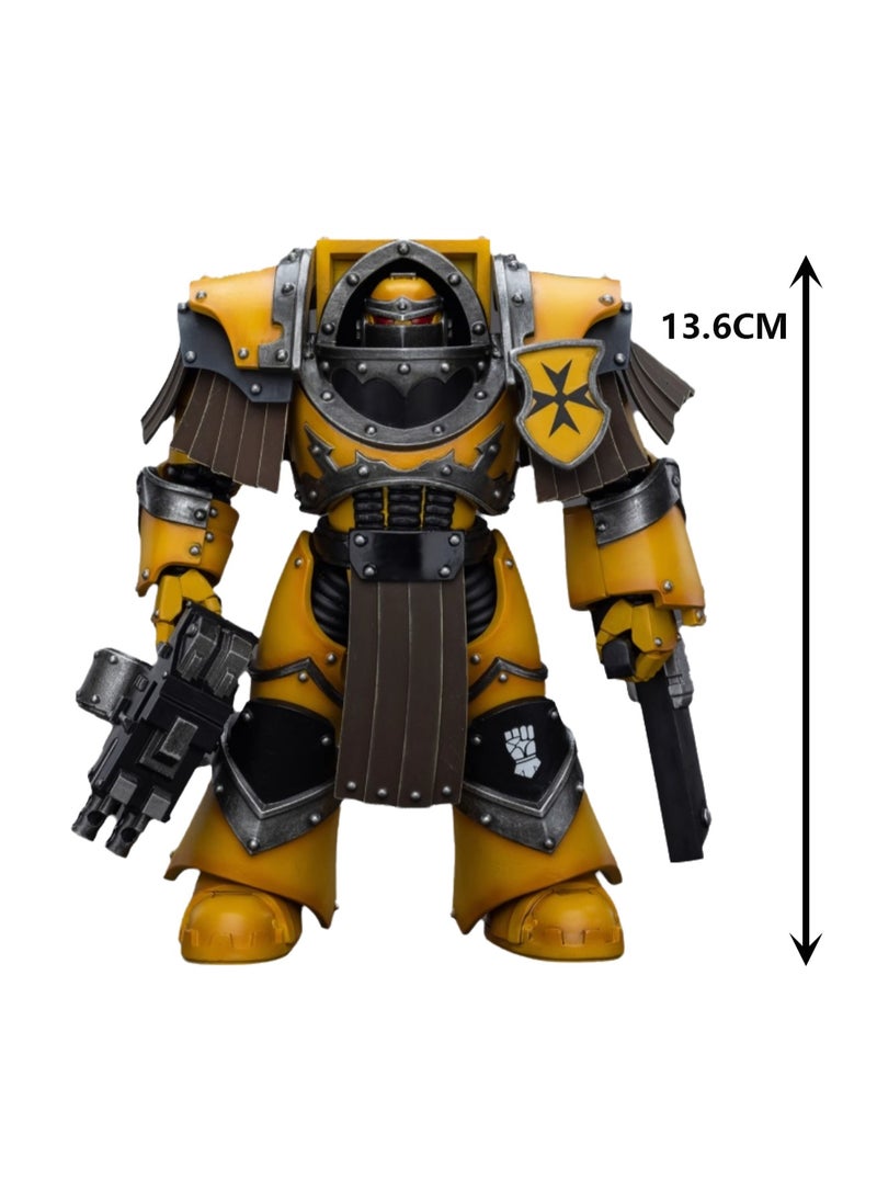 JOYTOY Warhammer 40,000 Action Figures, Imperial Fists Terminator Legion - Terminator with Chainmail Fist, 4.7-inch 1/18 Warhammer 40K Series Model, Unisex, Adult, New Year Festival, Birthday Gift, Suitable for Children 15 Years Old and Above