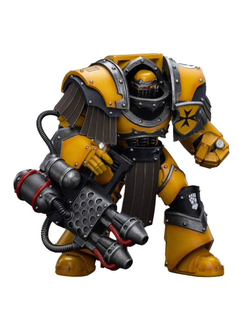 JOYTOY Warhammer 40,000 Action Figures, Imperial Fists Terminator Legion - Terminator with Heavy Flamethrower, 4.7 Inch 1/18 Warhammer 40K Series Model, Unisex, Adult, New Year Festival, Birthday Gift, Suitable for Children 15 Years Old and Above